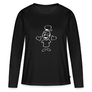 Roxi - T-shirt manches longues Premium bio Femme - noir - Devant - Julia (174cm)