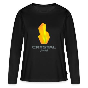 Cristal pour la vie - T-shirt manches longues Premium bio Femme - noir - Devant - Julia (174cm)