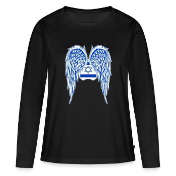 Angelwings-Flügel-Engelsflügel-Israel - Frauen Premium Bio Langarmshirt - Schwarz - Vorne - Julia (174cm)