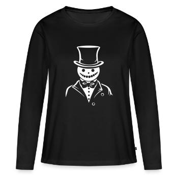 Schneemann Charmanter Frost - Frauen Premium Bio Langarmshirt - Schwarz - Vorne - Julia (174cm)