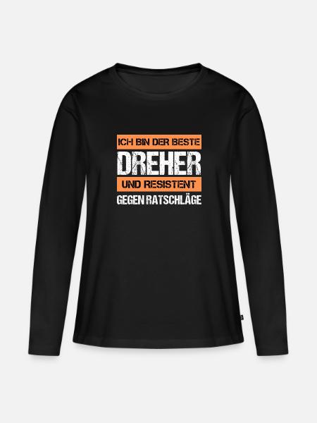 Resistenter Dreher - Frauen Premium Bio Langarmshirt - Schwarz