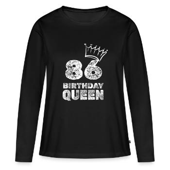 Âge 86 - T-shirt manches longues Premium bio Femme - noir - Devant - Julia (174cm)