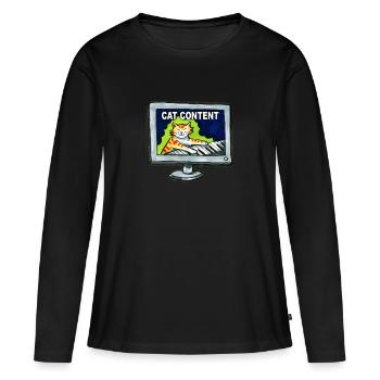 Lustige Katzen Inhalte Internet Memes Geschenk - Frauen Premium Bio Langarmshirt - Schwarz - Vorne - Julia (174cm)