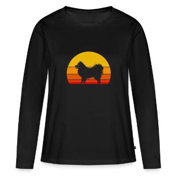 Spitz Japon - T-shirt manches longues Premium bio Femme - noir - Devant - Julia (174cm)