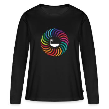 Baignoire Rainbow Boomerang Circle - T-shirt manches longues Premium bio Femme - noir - Devant - Julia (174cm)