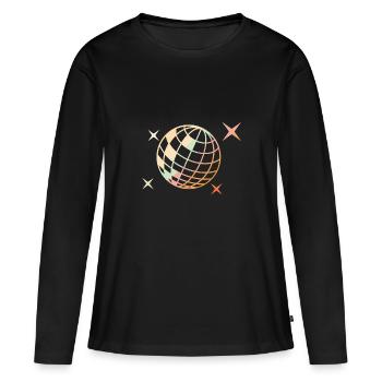 Silhouette de boule disco - T-shirt manches longues Premium bio Femme - noir - Devant - Julia (174cm)