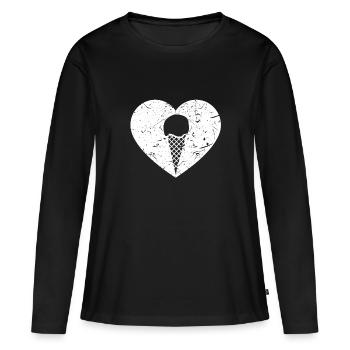 Boule de glace glace - T-shirt manches longues Premium bio Femme - noir - Devant - Julia (174cm)