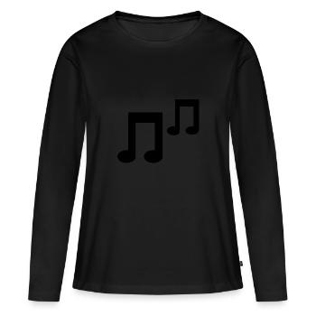Music Sheet Music - Women's Premium Organic Long Sleeve Shirt - black - Front - Julia (174cm)