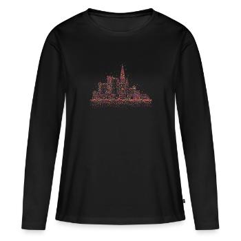 Carnaval de Bonn Chameaux Confettis Bonn Confettis - T-shirt manches longues Premium bio Femme - noir - Devant - Julia (174cm)