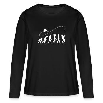pêche - T-shirt manches longues Premium bio Femme - noir - Devant - Julia (174cm)