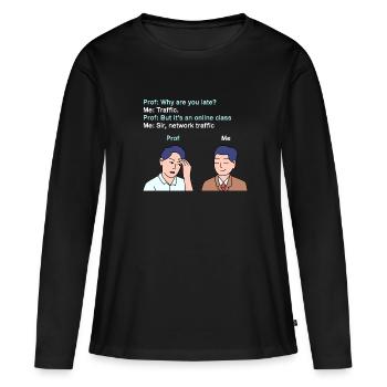 Retard dans le trafic réseau pour les jeunes fiers Pinoys - T-shirt manches longues Premium bio Femme - noir - Devant - Julia (174cm)