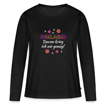 Je ne m’en lasse jamais - T-shirt manches longues Premium bio Femme - noir - Devant - Julia (174cm)