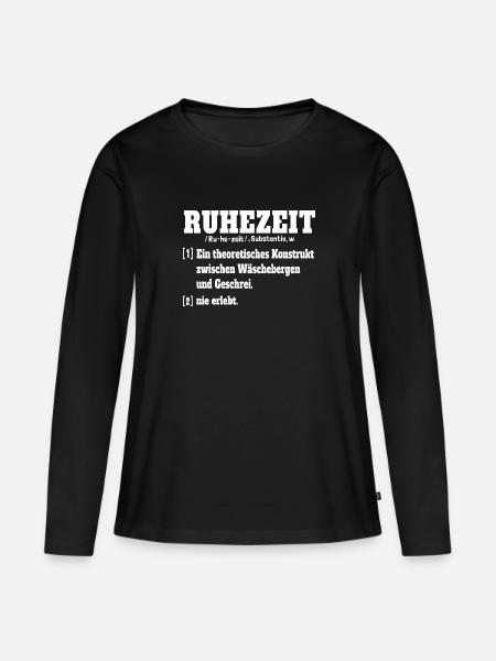 Ruhezeit Definition Wörterbuch - Frauen Premium Bio Langarmshirt - Schwarz