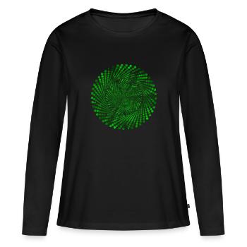 Spirale de points - T-shirt manches longues Premium bio Femme - noir - Devant - Julia (174cm)