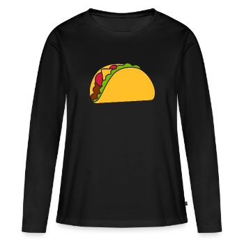 Taco - T-shirt manches longues Premium bio Femme - noir - Devant - Julia (174cm)