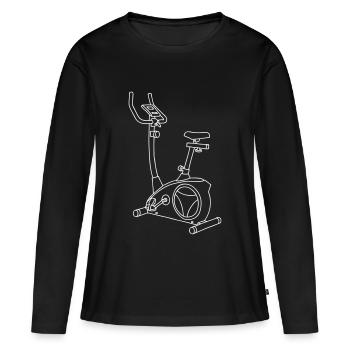 Vélo d’exercice - T-shirt manches longues Premium bio Femme - noir - Devant - Julia (174cm)