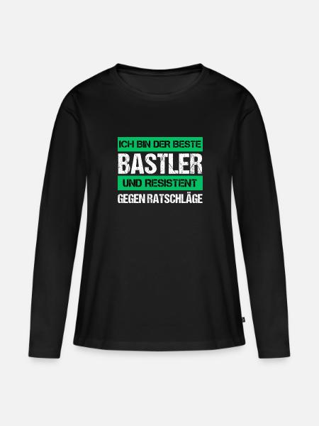 Resistenter Bastler - Frauen Premium Bio Langarmshirt - Schwarz
