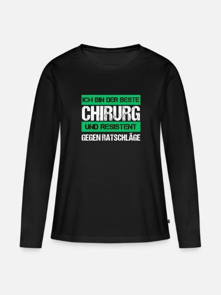 Resistenter Chirurg - Frauen Premium Bio Langarmshirt - Schwarz