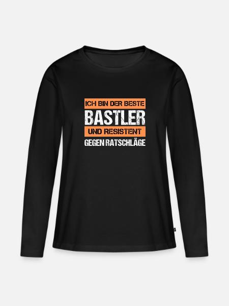 Resistenter Bastler - Frauen Premium Bio Langarmshirt - Schwarz