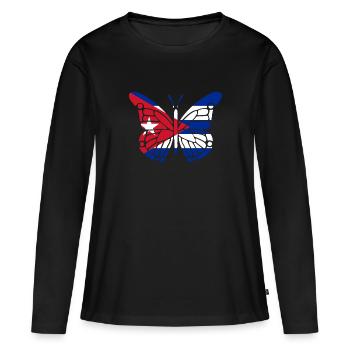 Cuba Drapeau Cuba Cadeau National La Havane - T-shirt manches longues Premium bio Femme - noir - Devant - Julia (174cm)