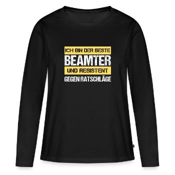 Fonctionnaire résistant - T-shirt manches longues Premium bio Femme - noir - Devant - Julia (174cm)