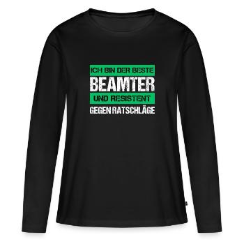 Fonctionnaire résistant - T-shirt manches longues Premium bio Femme - noir - Devant - Julia (174cm)