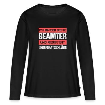 Fonctionnaire résistant - T-shirt manches longues Premium bio Femme - noir - Devant - Julia (174cm)