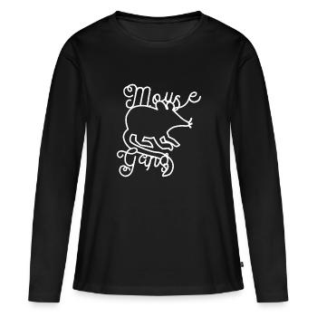 Mouse Gang - T-shirt manches longues Premium bio Femme - noir - Devant - Julia (174cm)