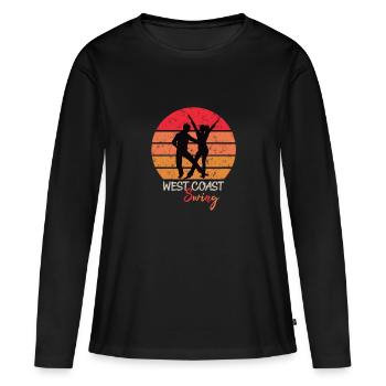 West Coast Swing Sunset WCS Westie Tanzen - Frauen Premium Bio Langarmshirt - Schwarz - Vorne - Julia (174cm)