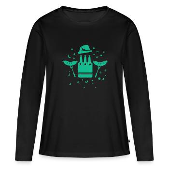 Bretzel - Chapiteau - Tente à bière - Fête - Festival folklorique - T-shirt manches longues Premium bio Femme - noir - Devant - Julia (174cm)