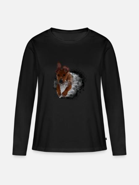 Rhodesian Ridgeback - Frauen Premium Bio Langarmshirt - Schwarz
