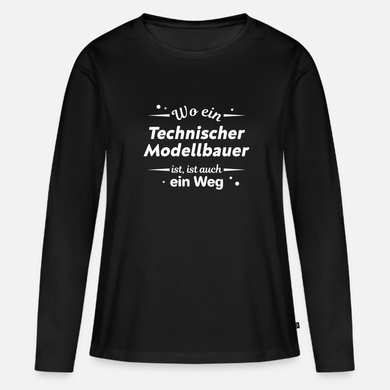 Technischer Modellbauer Design für Handwerker - Frauen Premium Bio Langarmshirt - Schwarz