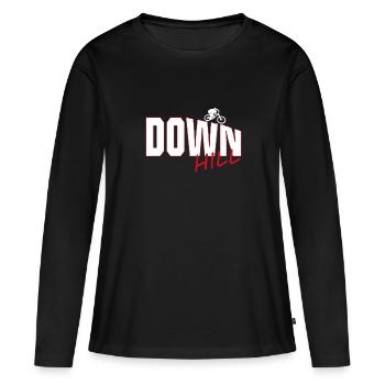 Downhill - Frauen Premium Bio Langarmshirt - Schwarz - Vorne - Julia (174cm)