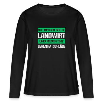 Agriculteur résistant - T-shirt manches longues Premium bio Femme - noir - Devant - Julia (174cm)