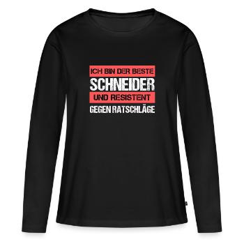Cutter résistant - T-shirt manches longues Premium bio Femme - noir - Devant - Julia (174cm)