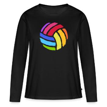 volley- - T-shirt manches longues Premium bio Femme - noir - Devant - Julia (174cm)