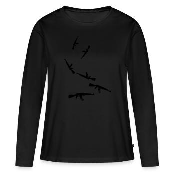 Icône de fusil - T-shirt manches longues Premium bio Femme - noir - Devant - Julia (174cm)