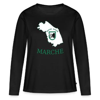 Marches - T-shirt manches longues Premium bio Femme - noir - Devant - Julia (174cm)