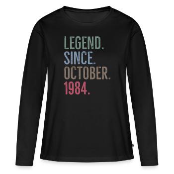 Legende seit Oktober 1984 - Frauen Premium Bio Langarmshirt - Schwarz - Vorne - Julia (174cm)