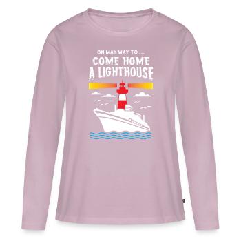 Lighthouse - Frauen Premium Bio Langarmshirt - Altrosa - Vorne - Julia (174cm)
