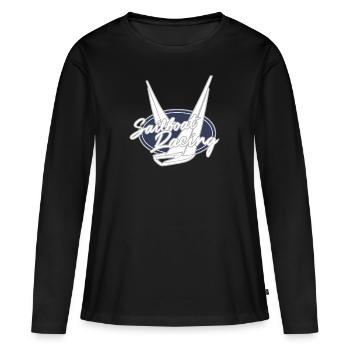 Bateaux de régate - T-shirt manches longues Premium bio Femme - noir - Devant - Julia (174cm)