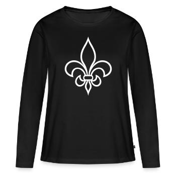 Logo de lys Français simple - T-shirt manches longues Premium bio Femme - noir - Devant - Julia (174cm)