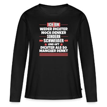 Ni poètes, ni penseurs, mais soudeurs - T-shirt manches longues Premium bio Femme - noir - Devant - Julia (174cm)