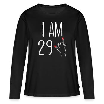 I AM 29 + 1 Gift Woman 29 Years Anniversary - Women's Premium Organic Long Sleeve Shirt - black - Front - Julia (174cm)