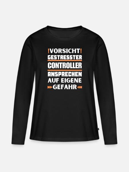 Gestresster Controller nicht ansprechen! - Frauen Premium Bio Langarmshirt - Schwarz