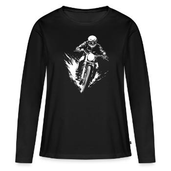 Motard Motard Motocross - T-shirt manches longues Premium bio Femme - noir - Devant - Julia (174cm)