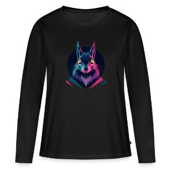 Low-poly Squirrel - Women's Premium Organic Long Sleeve Shirt - black - Front - Julia (174cm)