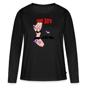Pin-up 50 - Frauen Premium Bio Langarmshirt - Schwarz - Vorne - Julia (174cm)