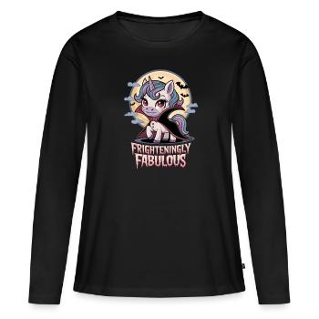 Effroyablement fabuleux - T-shirt manches longues Premium bio Femme - noir - Devant - Julia (174cm)