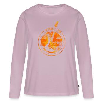 Orange - Frauen Premium Bio Langarmshirt - Altrosa - Vorne - Julia (174cm)